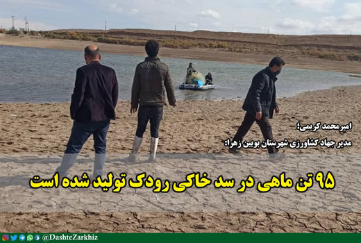 ۹۵ تن ماهی در سد رودک بویین زهرا تولید شده است