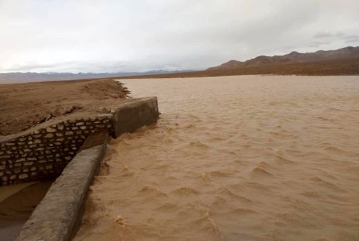 آبگیری پروژه پخش سیلاب ایور شهرستان جاجرم در بارندگی های اوایل فروردین