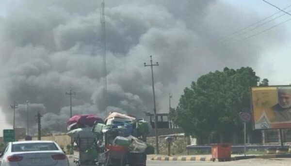 آتش‌سوزی گسترده در ۲۰ انبار مواد غذایی در نجف