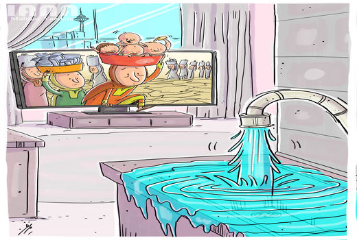 سرانه مصرف آب در تهران برای هر نفر300 لیتر و در سیستان و بلوچستان 20 لیتر- کارتون مهناز یزدانی