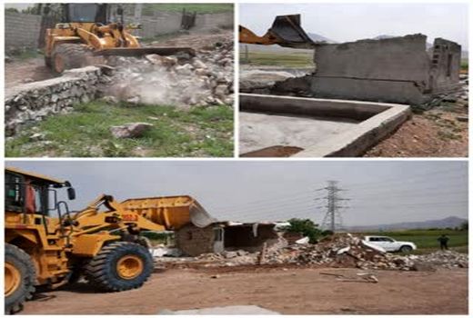 15 بنای غیر مجاز در اراضی کشاورزی شهرستان بوئین زهرا تخریب شد 