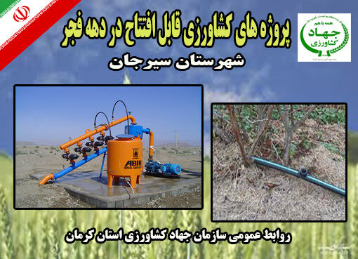 بهره برداری از 9 طرح کشاورزی و دامپروری شهرستان سیرجان در ایام الله دهه فجر 