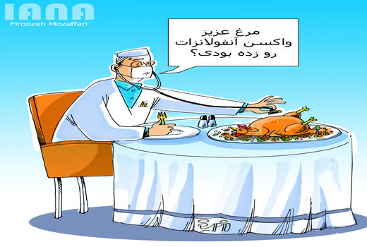 پیش گیری در برابر آنفلونزای مرغی -کارتون فیروزه مظفری