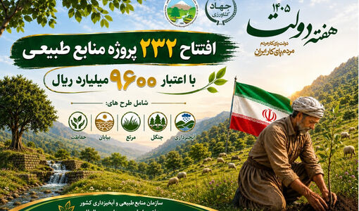 افتتاح ۲۳۲ پروژه منابع طبیعی با اعتبار ۹ هزار و ۶۰۰ میلیارد ریال در هفته دولت