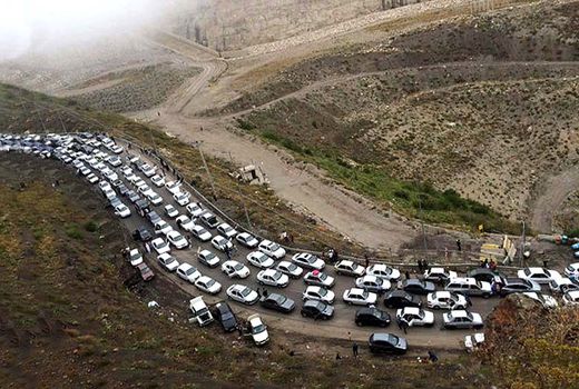 ترافیک سنگین در جاده چالوس