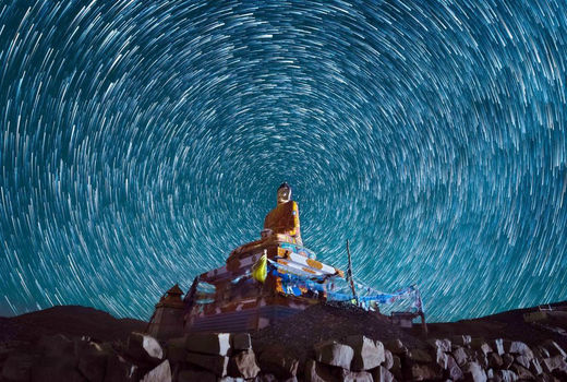 زیبایی آسمان شب در تبت
