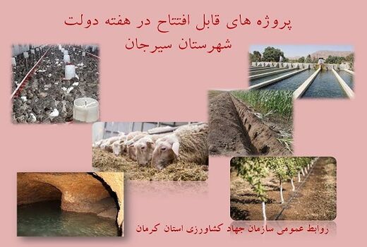 بهره برداری از 9 طرح کشاورزی و دامپروری شهرستان سیرجان در هفته دولت 