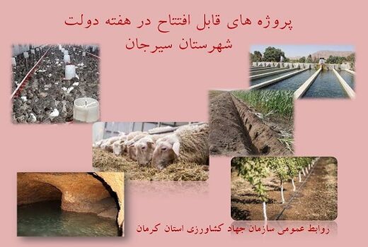 بهره برداری از 9 طرح کشاورزی و دامپروری شهرستان سیرجان در هفته دولت 
