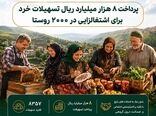 پرداخت 8 هزار میلیارد ریال تسهیلات خرد برای اشتغالزایی در 2000 روستا