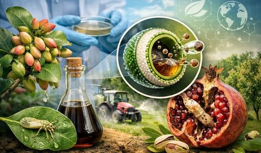 آفت‌کش زیست‌تخریب‌پذیر سرکه چوب با فناوری ناوکپسول؛ راهکاری نوین برای مهار همزمان پسیل پسته و کرم گلوگاه انار