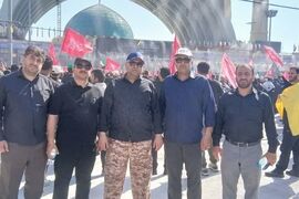 تجدید میثاق خانواده سازمان  جهاد کشاورزی قزوین با آرمان‌های شهیدان در آیین تشییع رهبر شهید انقلاب 