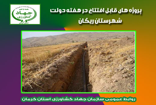 دو طرح آب و خاک در شهرستان ریگان در هفته دولت به بهره برداری رسید.