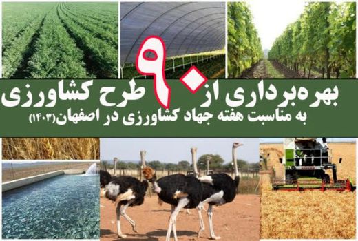 بهره‌برداری از ۹۰ طرح کشاورزی به مناسبت هفته جهاد کشاورزی در اصفهان