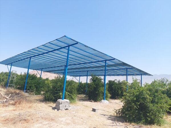 طرح الگویی سایبان باغات در کازرون اجرا شد