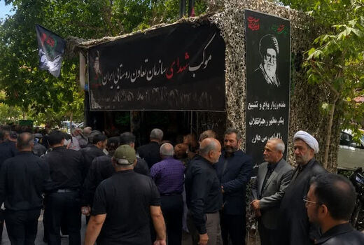 تعاون روستایی با برپایی موکب شهدای سازمان، از عزاداران مراسم تشییع رهبر شهید انقلاب پذیرایی کرد