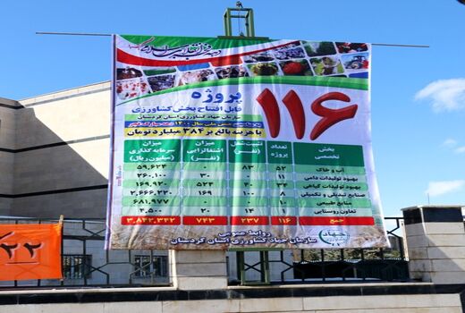116  پروژه کشاورزی  در کردستان در ایام الله دهه فجر