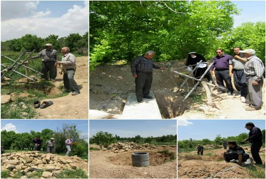 بازدید از روند عملیات اجرایی مرمت و لایروبی قنوات شهرستان بن