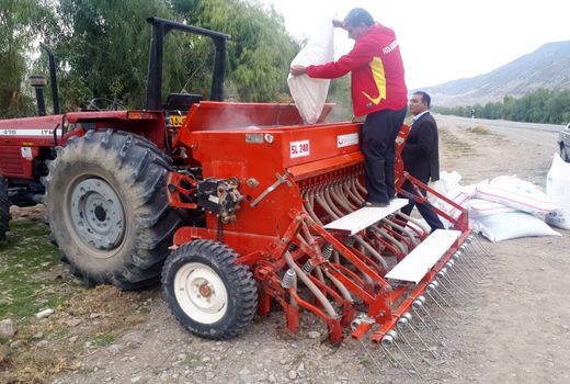 کشت پاییزه غلات به صورت کاملا مکانیزه انجام می‌شود